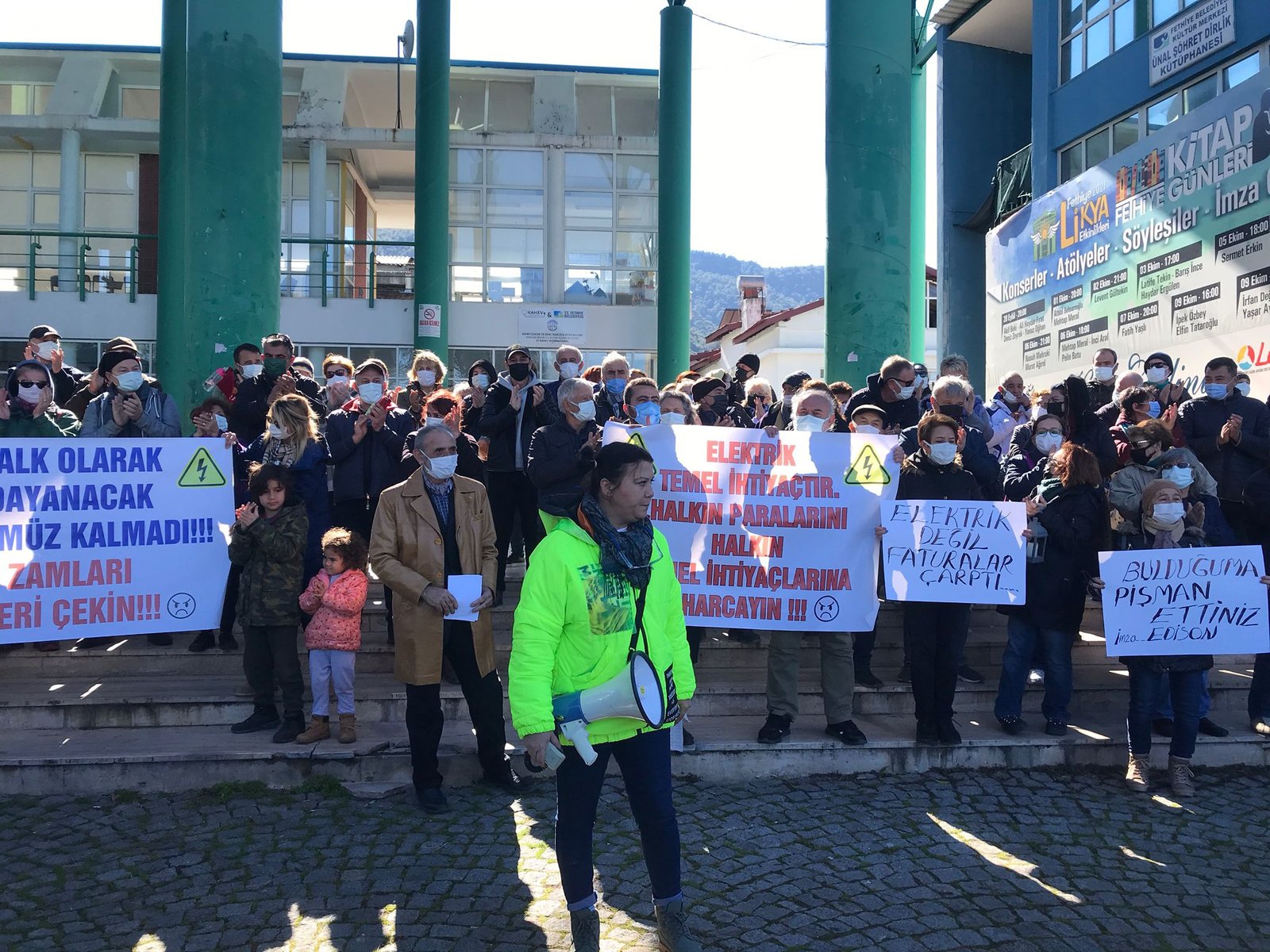 Fethiye’de Elektrik Eylemi